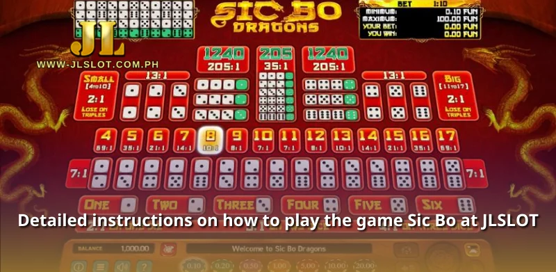 Detailed instructions on how to play the game Sic Bo at JLSLOT